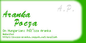 aranka pocza business card